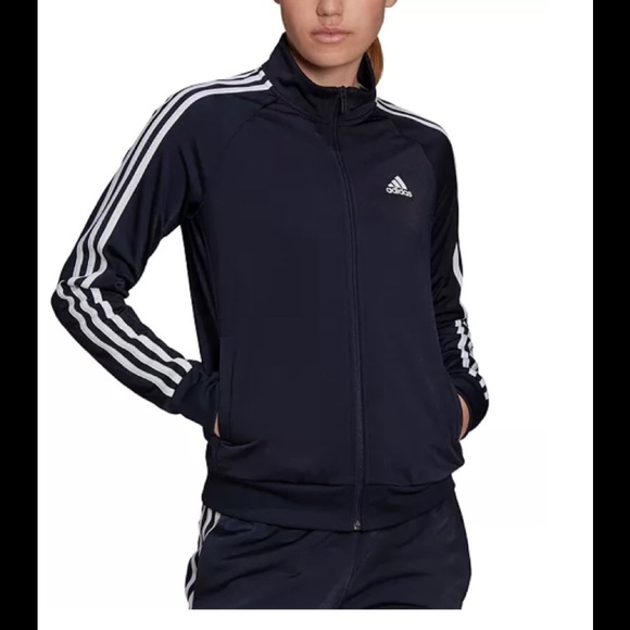 ADIDAS 3 Strip Black & White Tricot Track Jacket XS NWT - Picture 2 of 9